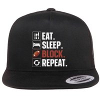 Lineman Art For Football Player Offensive Lineman Flatbill Hat