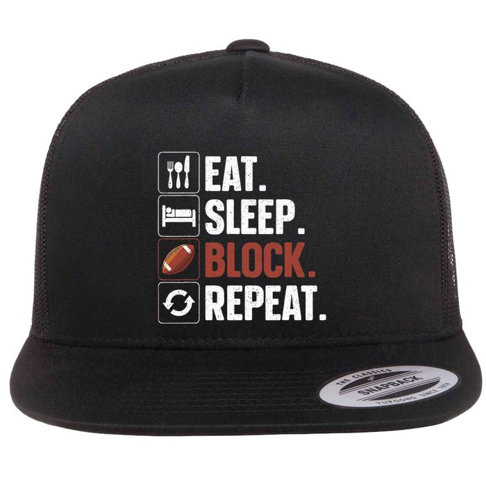 Lineman Art For Football Player Offensive Lineman Flatbill Hat