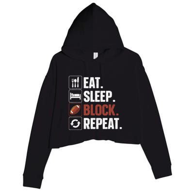 Lineman Art For Football Player Offensive Lineman Crop Fleece Hoodie