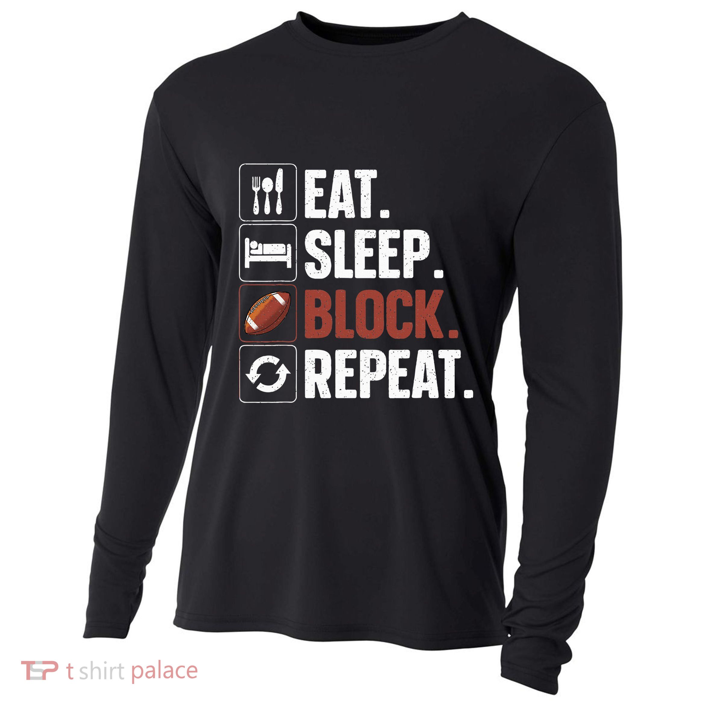 Lineman Art For Football Player Offensive Lineman Cooling Performance Long Sleeve Crew