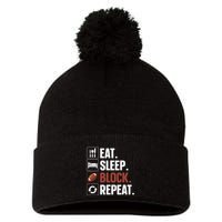 Lineman Art For Football Player Offensive Lineman Pom Pom 12in Knit Beanie