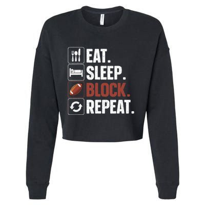 Lineman Art For Football Player Offensive Lineman Cropped Pullover Crew
