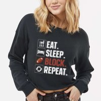 Lineman Art For Football Player Offensive Lineman Cropped Pullover Crew