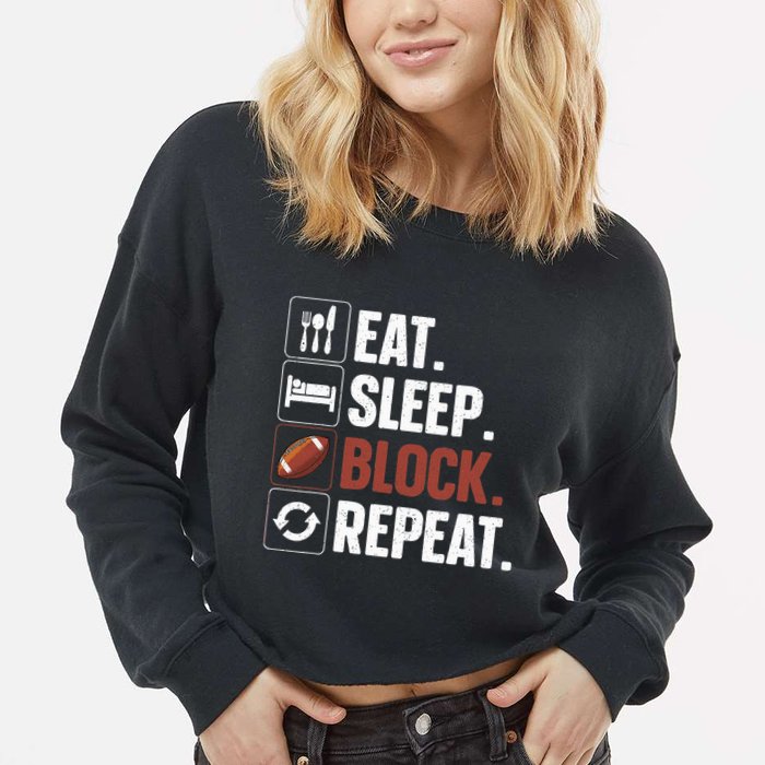 Lineman Art For Football Player Offensive Lineman Cropped Pullover Crew