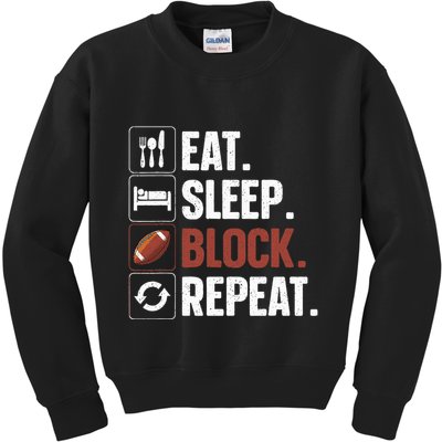 Lineman Art For Football Player Offensive Lineman Kids Sweatshirt