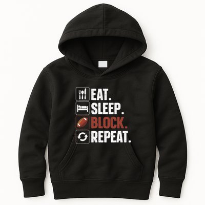 Lineman Art For Football Player Offensive Lineman Kids Hoodie