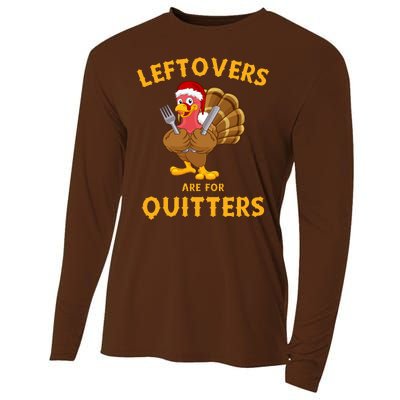 Leftovers Are For Quitters Funny Thanksgiving Turkey Dinner Cooling Performance Long Sleeve Crew