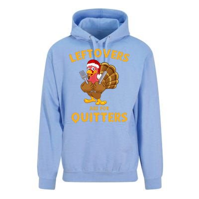 Leftovers Are For Quitters Funny Thanksgiving Turkey Dinner Unisex Surf Hoodie