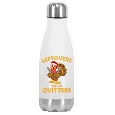 Leftovers Are For Quitters Funny Thanksgiving Turkey Dinner Stainless Steel Insulated Water Bottle