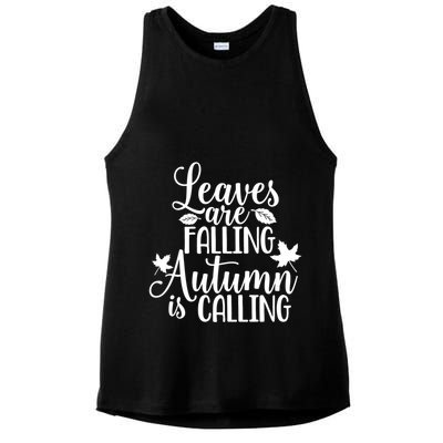 Leaves Are Falling Autumn Is Calling Ladies PosiCharge Tri-Blend Wicking Tank