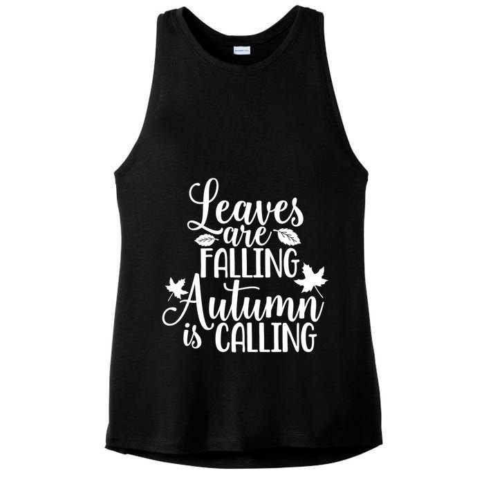 Leaves Are Falling Autumn Is Calling Ladies PosiCharge Tri-Blend Wicking Tank