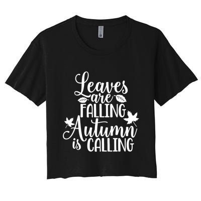 Leaves Are Falling Autumn Is Calling Crop Top