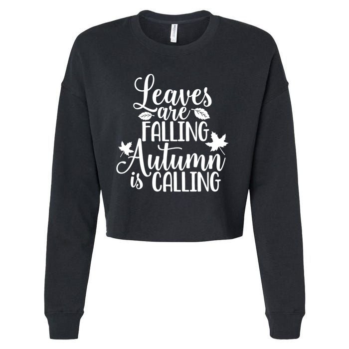 Leaves Are Falling Autumn Is Calling Cropped Pullover Crew