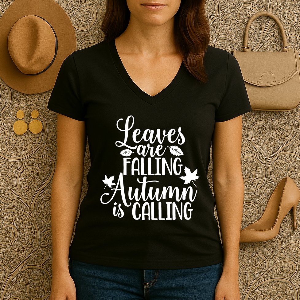 Leaves Are Falling Autumn Is Calling Women's V-Neck T-Shirt