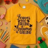Leaves Are Falling Autumn Is Calling Kids T-Shirt