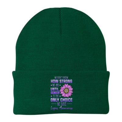 Lupus Awareness Funny Daisy In May We Wear Purple Knit Cap Winter Beanie