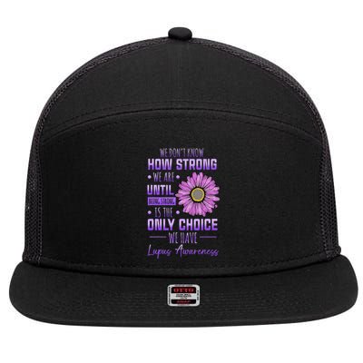 Lupus Awareness Funny Daisy In May We Wear Purple 7 Panel Mesh Trucker Snapback Hat