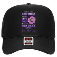 Lupus Awareness Funny Daisy In May We Wear Purple High Crown Mesh Back Trucker Hat