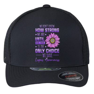 Lupus Awareness Funny Daisy In May We Wear Purple Flexfit Unipanel Trucker Cap