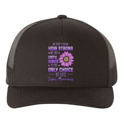 Lupus Awareness Funny Daisy In May We Wear Purple Yupoong Adult 5-Panel Trucker Hat