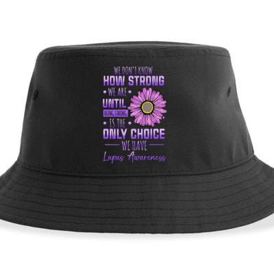 Lupus Awareness Funny Daisy In May We Wear Purple Sustainable Bucket Hat