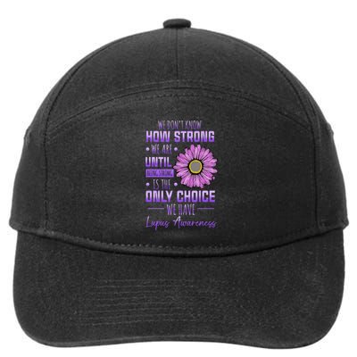 Lupus Awareness Funny Daisy In May We Wear Purple 7-Panel Snapback Hat