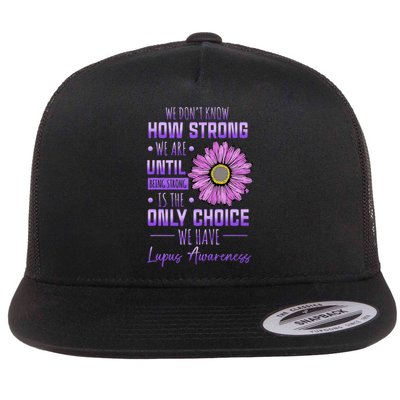 Lupus Awareness Funny Daisy In May We Wear Purple Flat Bill Trucker Hat