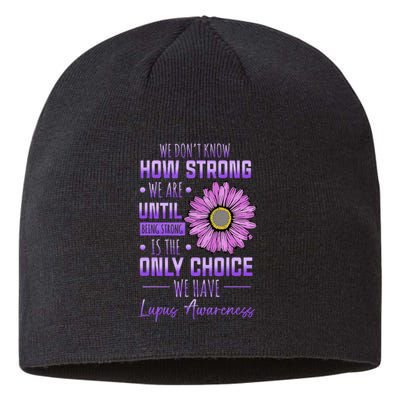 Lupus Awareness Funny Daisy In May We Wear Purple Sustainable Beanie