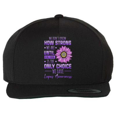 Lupus Awareness Funny Daisy In May We Wear Purple Wool Snapback Cap