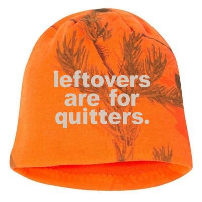 Leftovers Are For Quitters Thanksgiving Dinner Funny Kati - Camo Knit Beanie