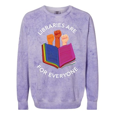 Libraries Are For Everyone Colorblast Crewneck Sweatshirt