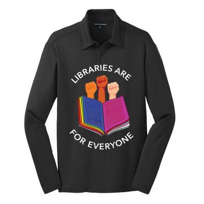 Libraries Are For Everyone Silk Touch Performance Long Sleeve Polo