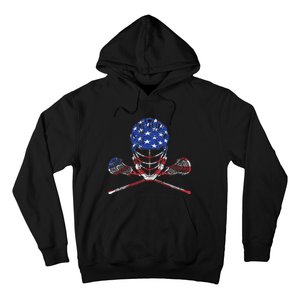 Lacrosse American Flag Lax Helmet And Sticks Hoodie