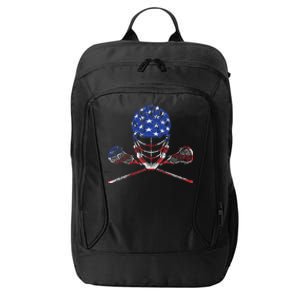 Lacrosse American Flag Lax Helmet And Sticks City Backpack