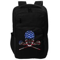 Lacrosse American Flag Lax Helmet And Sticks Impact Tech Backpack