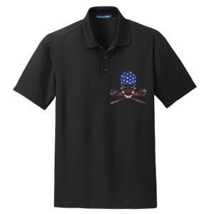 Lacrosse American Flag Lax Helmet And Sticks Dry Zone Grid Polo