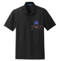 Lacrosse American Flag Lax Helmet And Sticks Dry Zone Grid Polo