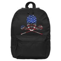 Lacrosse American Flag Lax Helmet And Sticks 16 in Basic Backpack