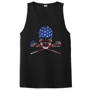 Lacrosse American Flag Lax Helmet And Sticks PosiCharge Competitor Tank