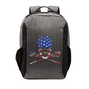 Lacrosse American Flag Lax Helmet And Sticks Vector Backpack