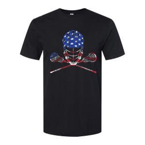 Lacrosse American Flag Lax Helmet And Sticks Softstyle CVC T-Shirt