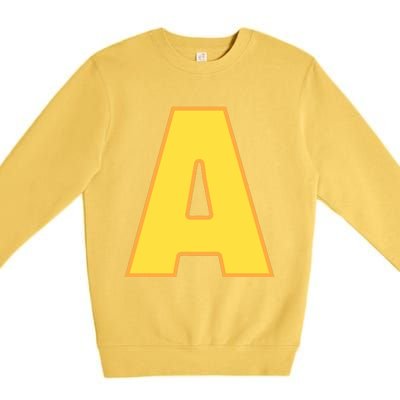 Letter A Funny Chipmunk Group Matching Halloween Costume Premium Crewneck Sweatshirt