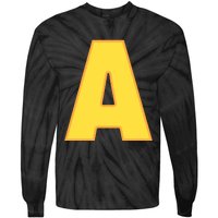 Letter A Funny Chipmunk Group Matching Halloween Costume Tie-Dye Long Sleeve Shirt