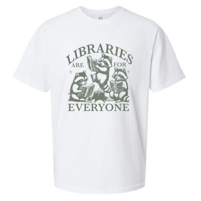 Libraries Are For Everyone Racoon Read Banned Book Librarian Sueded Cloud Jersey T-Shirt