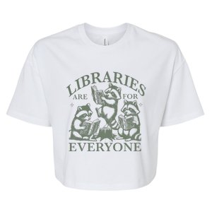 Libraries Are For Everyone Racoon Read Banned Book Librarian Bella+Canvas Jersey Crop Tee