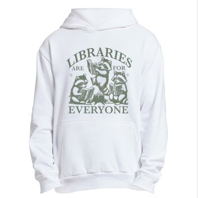 Libraries Are For Everyone Racoon Read Banned Book Librarian Urban Pullover Hoodie