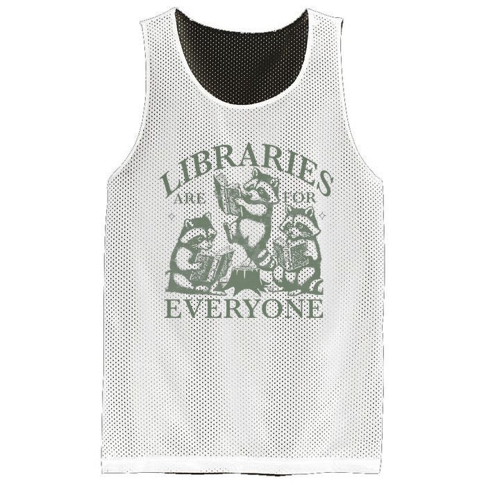 Libraries Are For Everyone Racoon Read Banned Book Librarian Mesh Reversible Basketball Jersey Tank