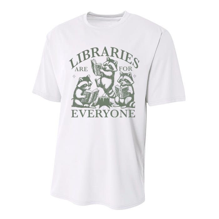 Libraries Are For Everyone Racoon Read Banned Book Librarian Performance Sprint T-Shirt