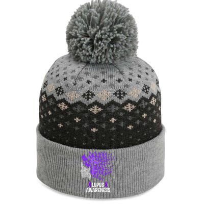 Lupus Awareness Funny Gift Lupus Purple Butterflies Gift The Baniff Cuffed Pom Beanie