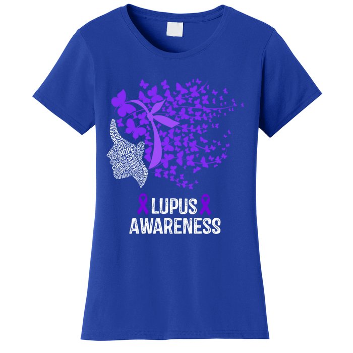 Lupus Awareness Funny Gift Lupus Purple Butterflies Gift Women's T-Shirt